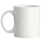 Típica taza blanca de porcelana hecha en EU con capacidad de 300ml color blanco segunda vista