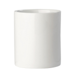 Típica taza blanca de porcelana hecha en EU con capacidad de 300ml color blanco tercera vista