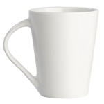 Taza de porcelana blanca con gran asa triangular hecha en EU 270ml color blanco segunda vista