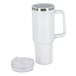 Vasos termo personalizados grandes de acero inoxidable con pajita 1.2L color blanco segunda vista