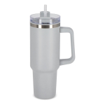 Vasos termo personalizados grandes de acero inoxidable con pajita 1.2L color gris claro