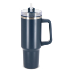 Vasos termo personalizados grandes de acero inoxidable con pajita 1.2L color azul oscuro