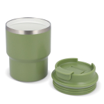 Vaso take away de doble pared compatible con cafeteras 280ml color verde oliva segunda vista
