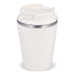 Vaso take away de doble pared compatible con cafeteras 280ml color blanco