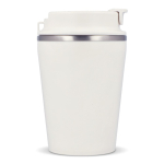 Vaso take away de doble pared compatible con cafeteras 280ml color blanco tercera vista