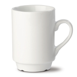 Taza de porcelana blanca apilable con capacidad de 160ml color blanco