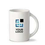 Taza blanca de porcelana con asa de medio circulo 300ml vista principal