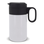 Botella de acero inoxidable con tapa que sirve como taza 250ml color blanco