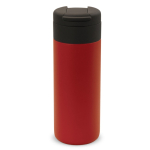 Botella de acero inoxidable personalizada tapa abatible negra 400ml color rojo oscuro