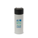 Botella de acero inoxidable personalizada tapa abatible negra 400ml vista principal