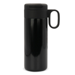 Botella de acero inoxidable con tapa que sirve como taza 400ml color negro