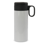 Botella de acero inoxidable con tapa que sirve como taza 400ml color blanco