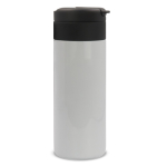 Botella de acero inoxidable con tapa que sirve como taza 400ml color blanco tercera vista