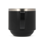 Taza de doble pared de cerámica apilable con capacidad de 300ml color negro cuarta vista