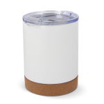 Vaso de acero inoxidable doble pared con base de corcho 350ml color blanco
