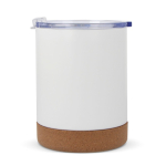 Vaso de acero inoxidable doble pared con base de corcho 350ml color blanco tercera vista