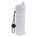 Botella deportiva libre de BPA con detalle a color y correa 500ml color blanco segunda vista