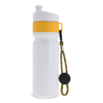 Botella deportiva libre de BPA con detalle a color y correa 500ml color amarillo