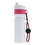 Botella deportiva libre de BPA con detalle a color y correa 500ml color rosa