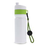 Botella deportiva libre de BPA con detalle a color y correa 500ml color verde claro