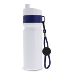 Botella deportiva libre de BPA con detalle a color y correa 500ml color azul oscuro