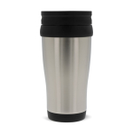 Vaso doble pared de acero inoxidable con asa para transporte 350ml color plateado tercera vista