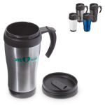 Vaso doble pared de acero inoxidable con asa para transporte 350ml