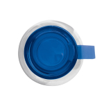 Botella de plástico con tapón y asa de transporte a color 600ml color azul transparente cuarta vista