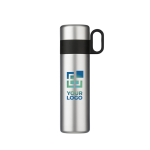 Termo de acero inoxidable con taza y asa como tapón 350ml vista principal