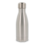 Botella de acero inoxidable de doble pared con tapón plateado 260ml color plateado
