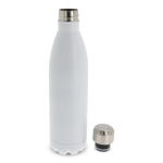 Botella de acero inoxidable de doble pared hermética 750ml color blanco tercera vista