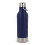 Botella hermética de acero inoxidable con asa de transporte 400ml color azul oscuro