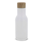 Botella de doble pared de acero inoxidable con colador para té 340ml color blanco