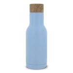 Botella de doble pared de acero inoxidable con colador para té 340ml color azul pastel