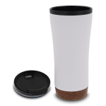 Vaso take away de doble pared con detalle de corcho en la base 480ml color blanco segunda vista