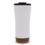 Vaso take away de doble pared con detalle de corcho en la base 480ml color blanco tercera vista