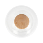 Botella sostenible hecha de vidrio con tapa de FSC 1L color transparente tercera vista