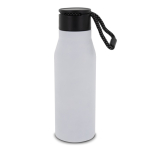Botella de acero inoxidable en colores mate con cuerda 600ml color blanco