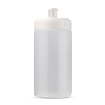 Bidón deportivo de bioplástico y libre de BPA hecho en EU 500ml color blanco transparente