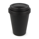 Vaso take away de plástico reciclado en vivos colores 250ml color negro