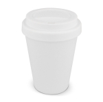 Vaso take away de plástico reciclado en vivos colores 250ml color blanco