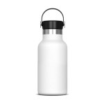Botella de acero inoxidable 100% antifugas con asa de transporte 350ml color blanco
