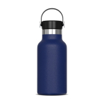 Botella de acero inoxidable 100% antifugas con asa de transporte 350ml color azul oscuro