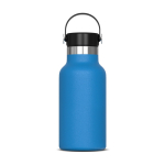 Botella de acero inoxidable 100% antifugas con asa de transporte 350ml color azul claro