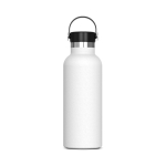 Botella de acero inoxidable 100% antifugas con asa de transporte 500ml color blanco