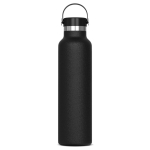 Botella de acero inoxidable 100% antifugas con asa de transporte 650ml color negro
