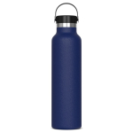 Botella de acero inoxidable 100% antifugas con asa de transporte 650ml color azul oscuro
