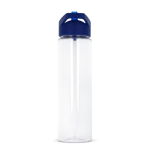 Botella de RPET transparente con tapa de pajita plegable 600ml color azul segunda vista