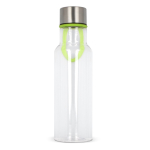 Botella de RPET transparente con asa de transporte de goma 600ml color verde lima tercera vista