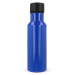 Botella de RPET de color con asa de transporte de goma 600ml color azul cuarta vista